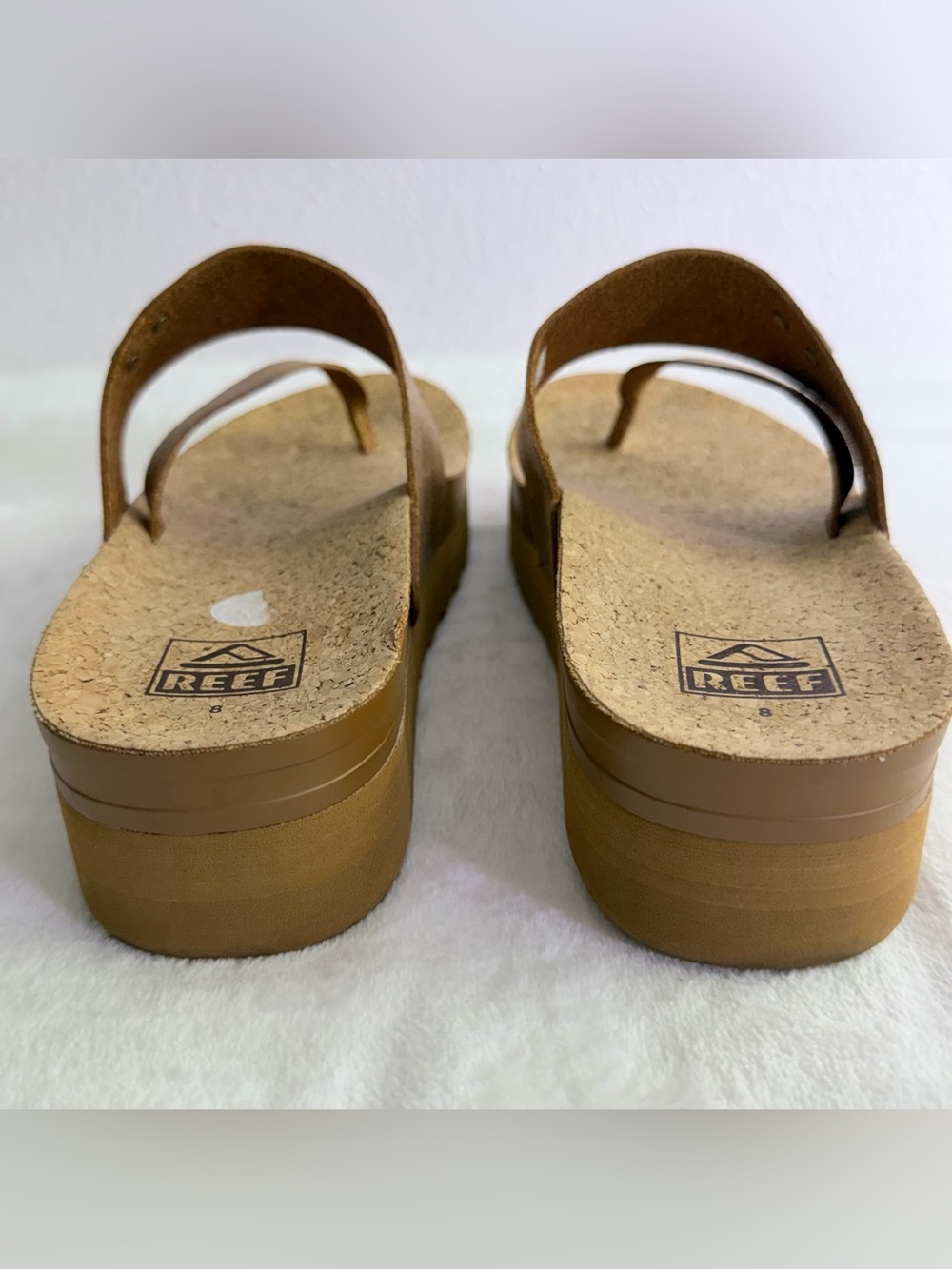 Reef Metallic Rose Gold Cork Platform Thong Sandal - Picture 7 of 9